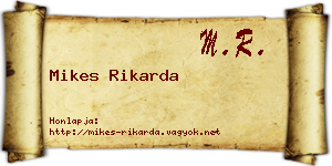 Mikes Rikarda névjegykártya