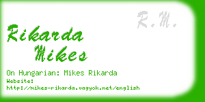 rikarda mikes business card
